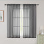 Sheer Grey Curtains for Bedroom Living Room 54 Inch Length 2 Panels Set by WelvetBLK