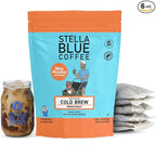 STELLA BLUE Fresh Cold Brew Coffee | Miss Peaches Blend | 100% Single Origin Arabica MEDIUM Roast | Ethically & Sustainably Sourced from Colombia | Helps Support PAWS Chicago | 6 Packets to Make 24 Cups