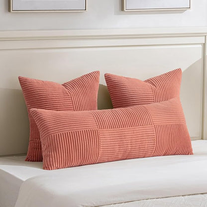 Fancy Homi 2 Packs Coral Decorative Throw Pillow Covers 20x20 Inch - Image 5