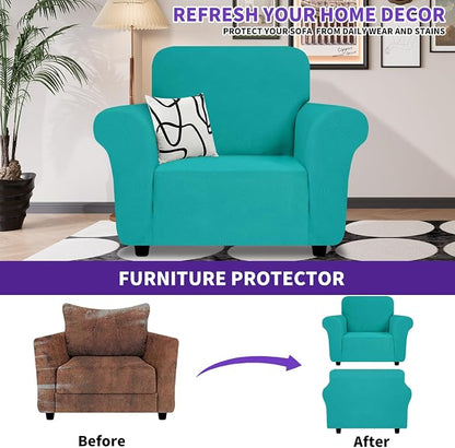 ZNSAYOTX Chair Cover with Arms, New Striped Sofa Chair Covers - Image 2