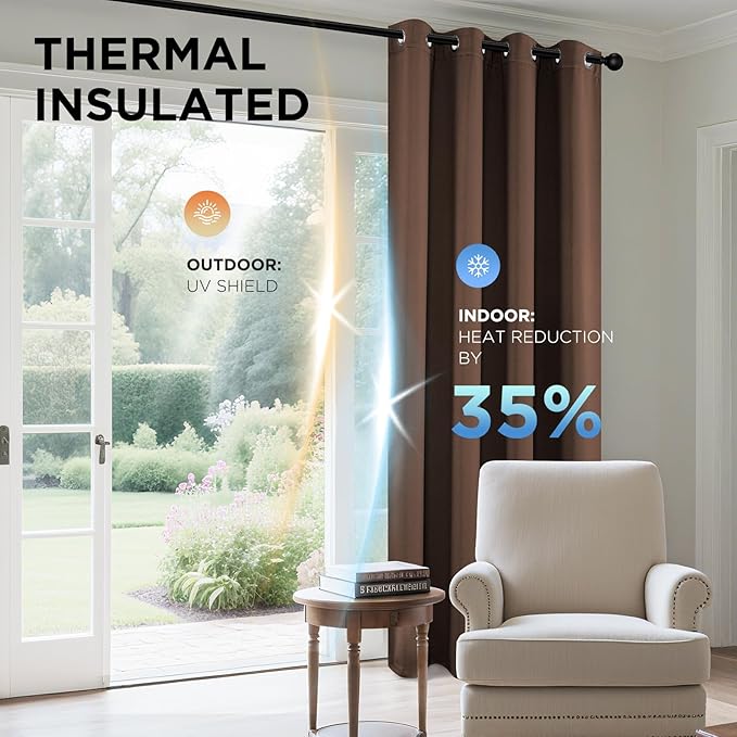 Joydeco Blackout Curtains 54 Inch Length 2 Panels Set, Thermal Insulated Long - Image 5