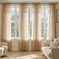 MIULEE Brown Sheer Curtains 90 Inches Long 4 Panels 54 x 90 Inches | Light by MIULEE