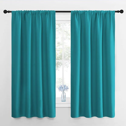 NICETOWN RV Blackout Curtains for Camper Windows, Peacock Blue, Short Blackout by NICETOWN