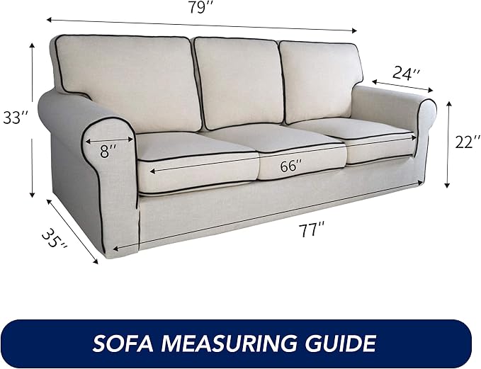 PureFit Stretch Couch Covers for Sofa Large Sofa Slipcovers Brown | 1-Piece - Image 6