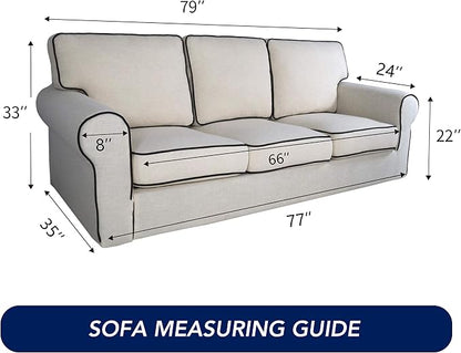 PureFit Stretch Couch Covers for Sofa Large Sofa Slipcovers Brown | 1-Piece - Image 6