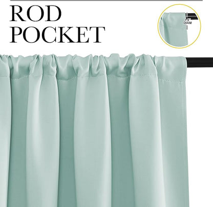 NICETOWN Blackout Curtains for Living Curtains, Aqua Blue, 2 Panels, 42 by 72 - Image 2