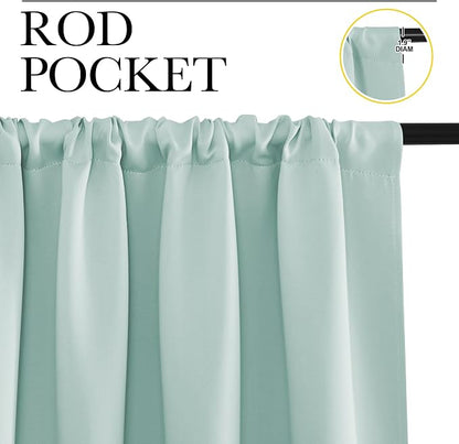 NICETOWN Blackout Curtains for Bedroom, Aqua Blue, 1 Pair, 62 by 63-inch - Image 2