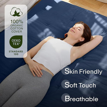 ZonLi Japanese Floor Futon Mattress Twin Size 75"x 39", 100% Cotton Cover 2.5'' - Image 2