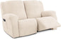 Recliner Loveseat Covers, 4-Piece Stretch Geometric Strokes Jacquard Reclining by Unknown