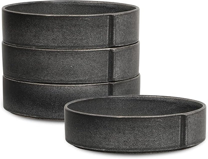 Stone Lain Bao 4-Piece Pasta Bowl Set Stoneware, Charcoal