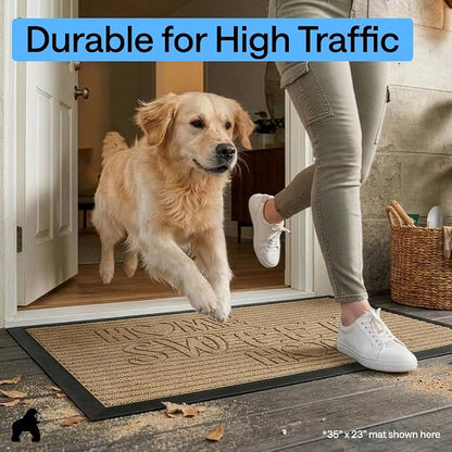 GORILLA GRIP 100% Waterproof All-Season WeatherMAX Doormat, US Designed Natural - Image 7
