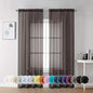 Chyhomenyc Chocolate Brown Sheer Curtains 84 Inches Long, 2 Panels | Light by Chyhomenyc
