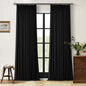 Black Pinch Pleated Linen Blackout Curtains 90 Inches Long by Twodrapes