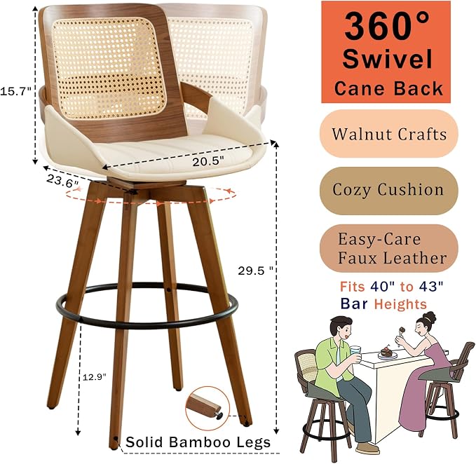 Mid Century Modern Counter Stools - Image 2