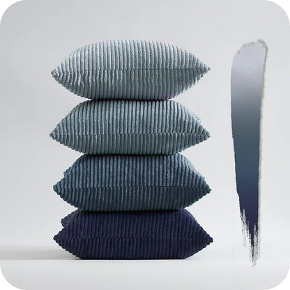 Topfinel Decorative Throw Pillow Covers Dusty Blue Navy Series 18x18 Inch Set - Image 9