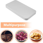 Metal Empty Boxes, Tin Boxes with Lid,Small Silver Tin Boxes,Stackable Organizer Containers,4PCS Storage Tin for Home Outdoor Active Storage Containers