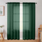 Hunter Green Sheer Curtain for Bedroom Living Room 72 Inches Long 2 Panels Set by WelvetBLK