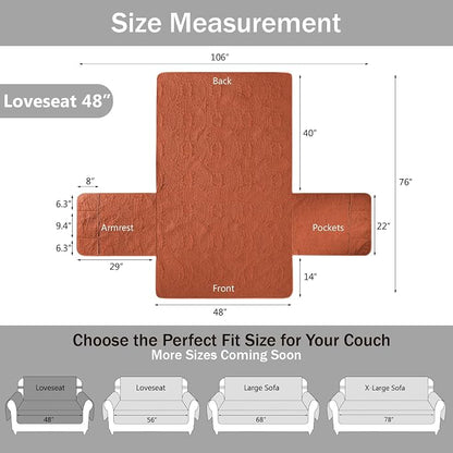 Orange Loveseat Covers for 2 Cushion Couch, Water-Repellent Covers for Love Seat - Image 6