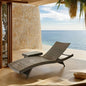 79'' Long Reclining Chaise Lounge + Side Table Set of 2, Outdoor Wicker by Asifom