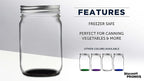 DISCOUNT PROMOS 10 Decorating Mason Jars Set, 12 oz. - Canning, Aluminum Lid - Black