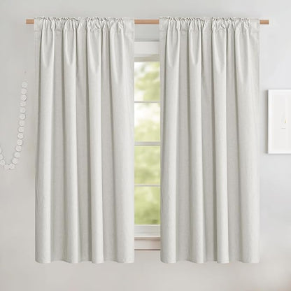 NICETOWN 100% Blackout Linen Curtains - Image 2