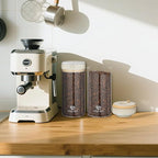 Glass Coffee Storage Canister, 57oz Airtight Coffee Bean Container with One-way CO2 Valve, Seal Locking Lid, and Date Tracker - Premium Glass Canister for Fresh Beans