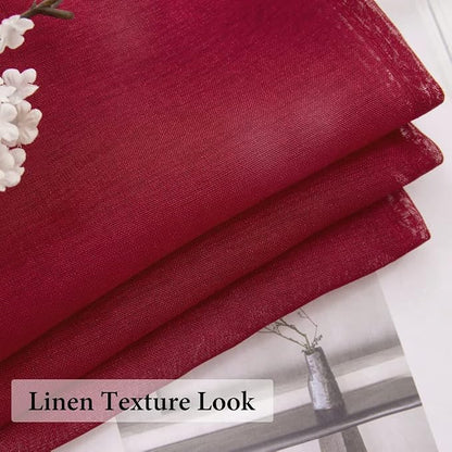 MIULEE Semi Sheer Curtains 24 inch Length 2 Panels Kitchen Window Curtains Over - Image 4