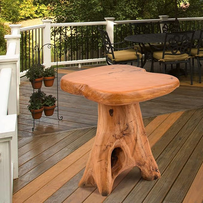 Small Side Table, Unique Design Live Edge Wood Stool, Freeform Natural Plant - Image 5