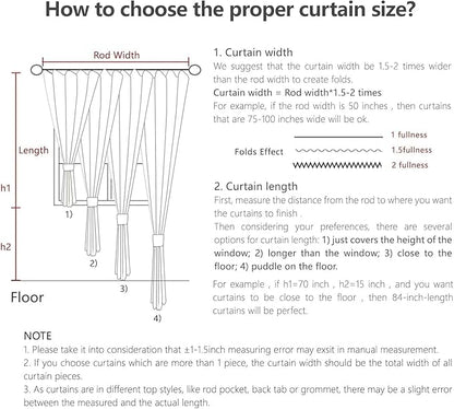 Joydeco Linen Curtains 108 Inch Length 2 Panel Sets, Light Filtering Curtains - Image 8