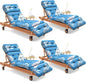 4 Pack Outdoor Chaise Lounge Chair Cushion 75.1 x 22.8 x 4.7 Inches 100% by Uthem