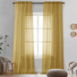 Gold Sheer Curtains 90 Inches Long 2 Panels by OVZME