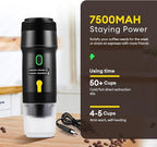 3 In 1 Portable Coffee Maker for Travel, 20 Bar Portable Espresso Machine with USB,Travel Coffee Maker Self-Heating, Compatible with Ground Coffee & Capsule for Hiking,Office,RV（Upgrade）