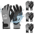 toolant 100% Waterproof Gloves Bulk Pack, 3 Pairs, Winter Work Gloves for Cold Weather, Touchsreen, Warm Freezer Gloves, Thermal Insulated, With Grip, Grey, Medium