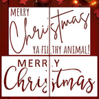 Christmas Stencils for Painting Doormat 27"x16" Large Christmas Stencils for Crafts Reusable Welcome Holiday Drawing Templates for Wood Fabrics Door Mat Window Glass Winter Decor