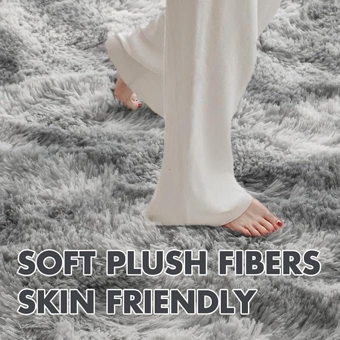 5x8 Ft Large Shag Rugs for Living Room, Tie Dyed Ultra Soft Fluffy Furry Area - Image 6