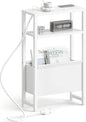 Narrow Side Table with Charging Station Slim End Table Sofa with Magazine Rack by IRCPEN