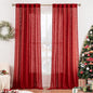 MIULEE Red Linen Curtains 52x108 Inch Long by MIULEE