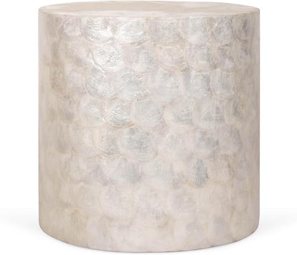 East at Main Capiz Shell Side Table – White Accent Table, Small Decorative - Image 4