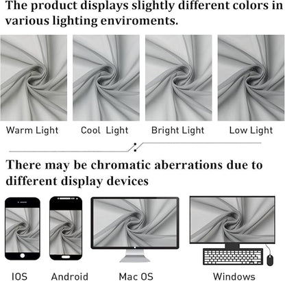 Light Grey Sheer Curtains 96 Inches Long 2 Panels, Light Filtering Voile Airy - Image 7