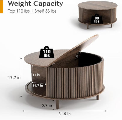 SULIVES Round Coffee Table - Image 2