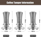 K COOL Espresso Tamper, Coffee Tamper, Premium Barista Tools Tamper with Calibrated Spring 30lb, 100% Stainless Steel Flat Base Tamper with Scale Mark for Espresso Coffee Machine (53mm, Silver)