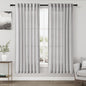 Grey Linen Semi Sheer Curtains 72 Inches Long 2 Panels Set by Nanspring