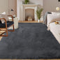 Latepis Dark Grey Faux Fur 7'10"x9'10" Area Rug, Soft Plush Faux Fur Sheepskin by Latepis