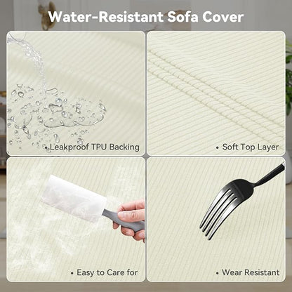 Waterproof Chair Cover with Arms 2-Piece Set Striped Slipcover - Image 3