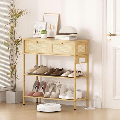 Entryway Table Sofa Console Table, Bamboo Small Entry Way Table - Image 7