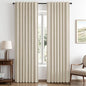 MIULEE 100% Blackout Linen Curtains 42 x 63 Inch Light Ivory 2 Panels | Thermal by MIULEE