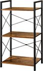 HCHQHS Small Bookshelf, Adjustable 3-Tier Industrial Bookcase, Rustic Open Book by HCHQHS
