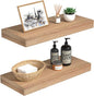 Oak Floating Shelves Wood for Wall 15.7in Wall Mounted Display Ledge Shelves by INHABITUNION