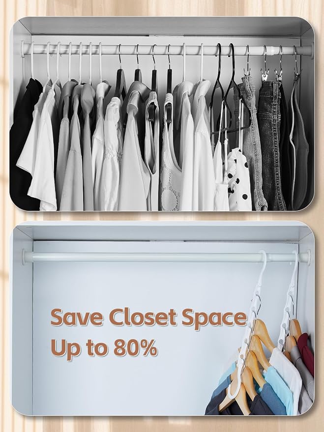 HOUSE DAY White Magic Space Saving Hangers, Premium Smart Hanger Hooks - Image 3