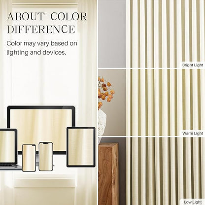 Pinch Pleated Linen Curtains 100% Blackout 84 Inches Long - Image 8